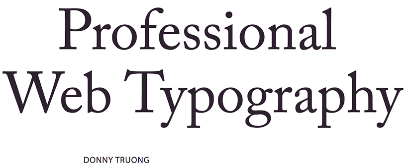 Professional  Web Typography by Donny Truong